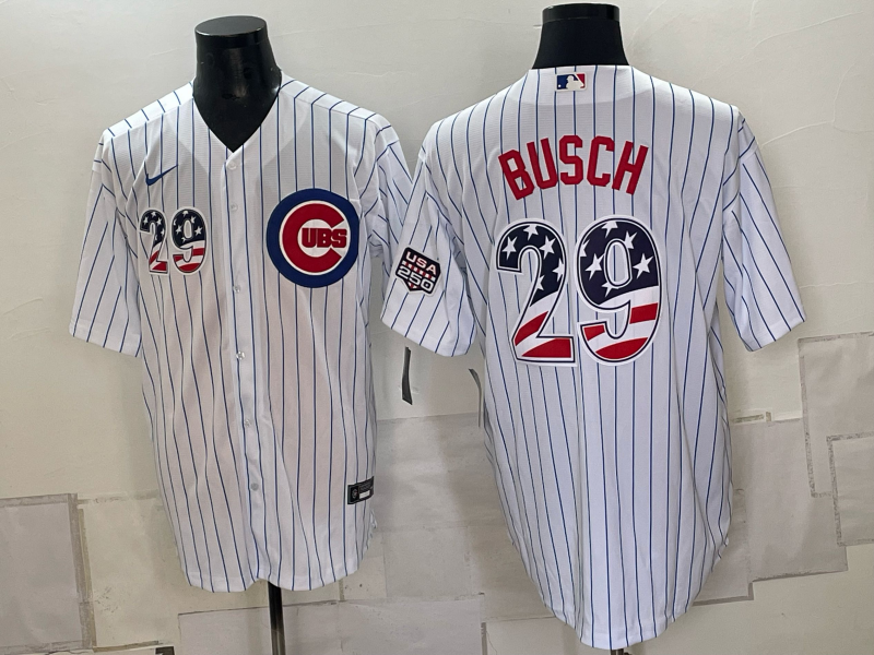 Men 2026 Chicago Cubs #29 Busch white Game Nike MLB Jersey 092401->texas rangers->MLB Jersey